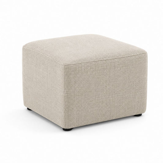 Fußhocker Beige mit Polyesterbezug quadratisch 60 x 60 x 42 cm