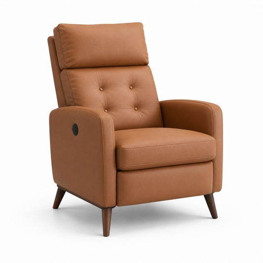 Elektrischer Relaxsessel mit Fußstütze Braun PU-Kunstleder gerade Form B 85 x H 102 x T 92 cm