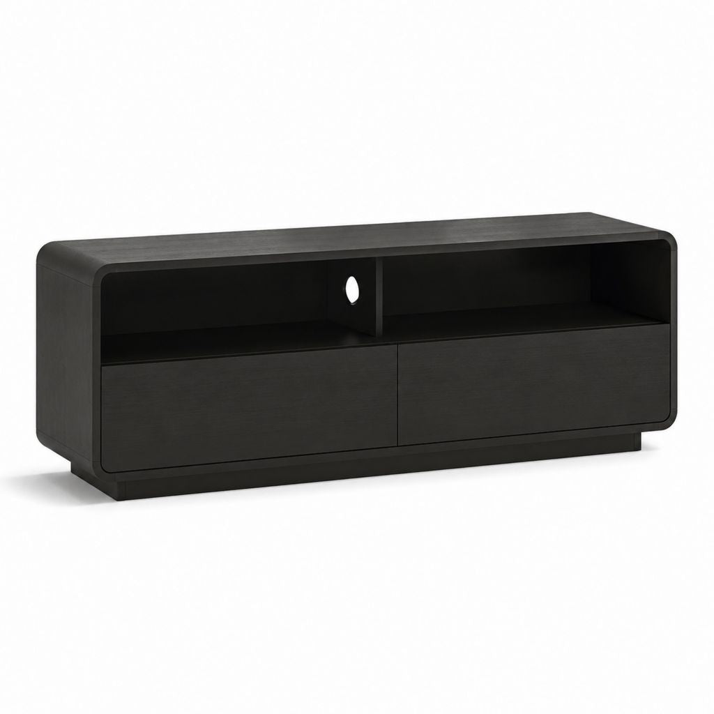 TV Lowboard Schwarz MDF Rechteckig 140 x 40 x 50 cm