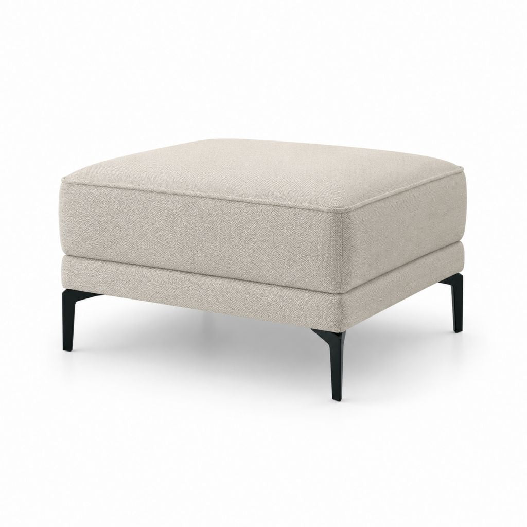 Gepolsterter Fußhocker Beige Polyester Rechteckig 90 x 70 x 45 cm