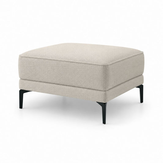 Gepolsterter Fußhocker Beige Polyester Rechteckig 90 x 70 x 45 cm