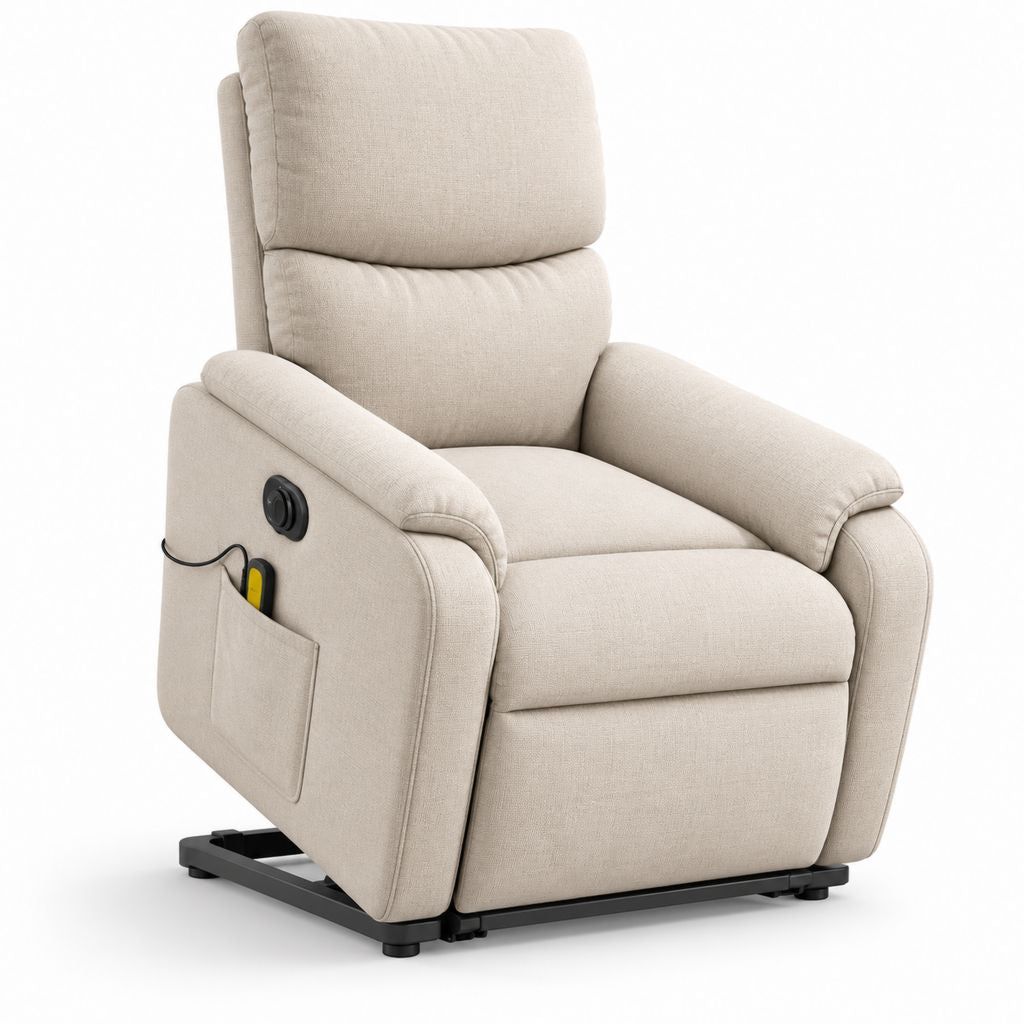Elektrischer Relaxsessel Beige Polyester mit Fernbedienung 84 x 92 x 105 cm