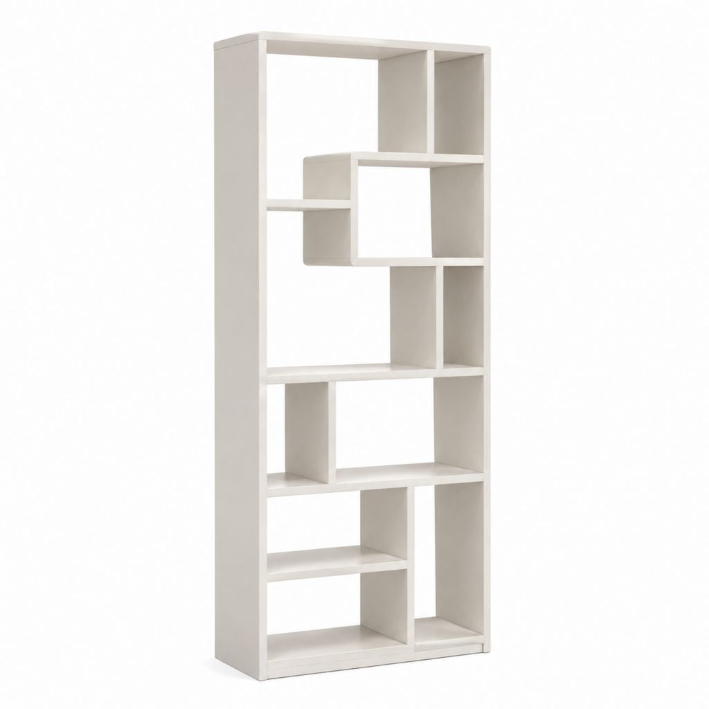 Bücherregal Weiß aus melaminbeschichteter Spanplatte Rechteckig 60 x 24 x 180 cm