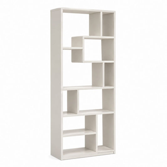 Bücherregal Weiß aus melaminbeschichteter Spanplatte Rechteckig 60 x 24 x 180 cm