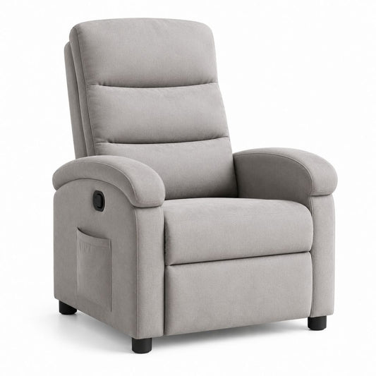 Relaxsessel mit manueller Liegefunktion Hellgrau Polyester 86 x 94 x 103 cm