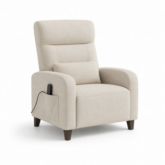 Elektrischer Relaxsessel Fernsehsessel Beige Polyester mit Fußstütze 78 x 90 x 103 cm