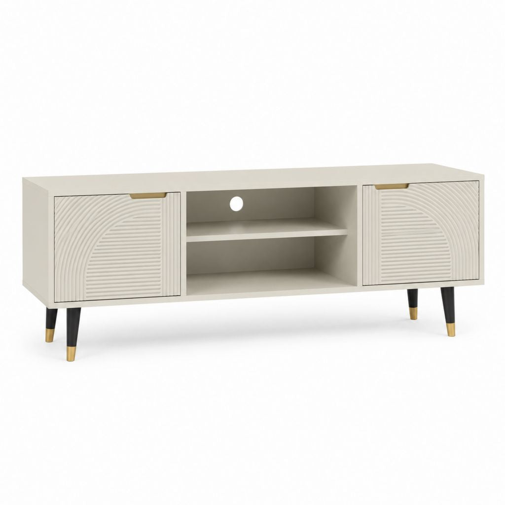 TV-Lowboard Cremeweiß MDF Rechteckig 120 x 40 x 55 cm